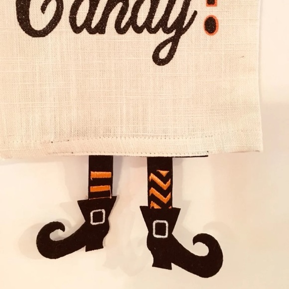 Halloween Witch Way To Candy Kitchen Towel Legs - Picture 3 of 5